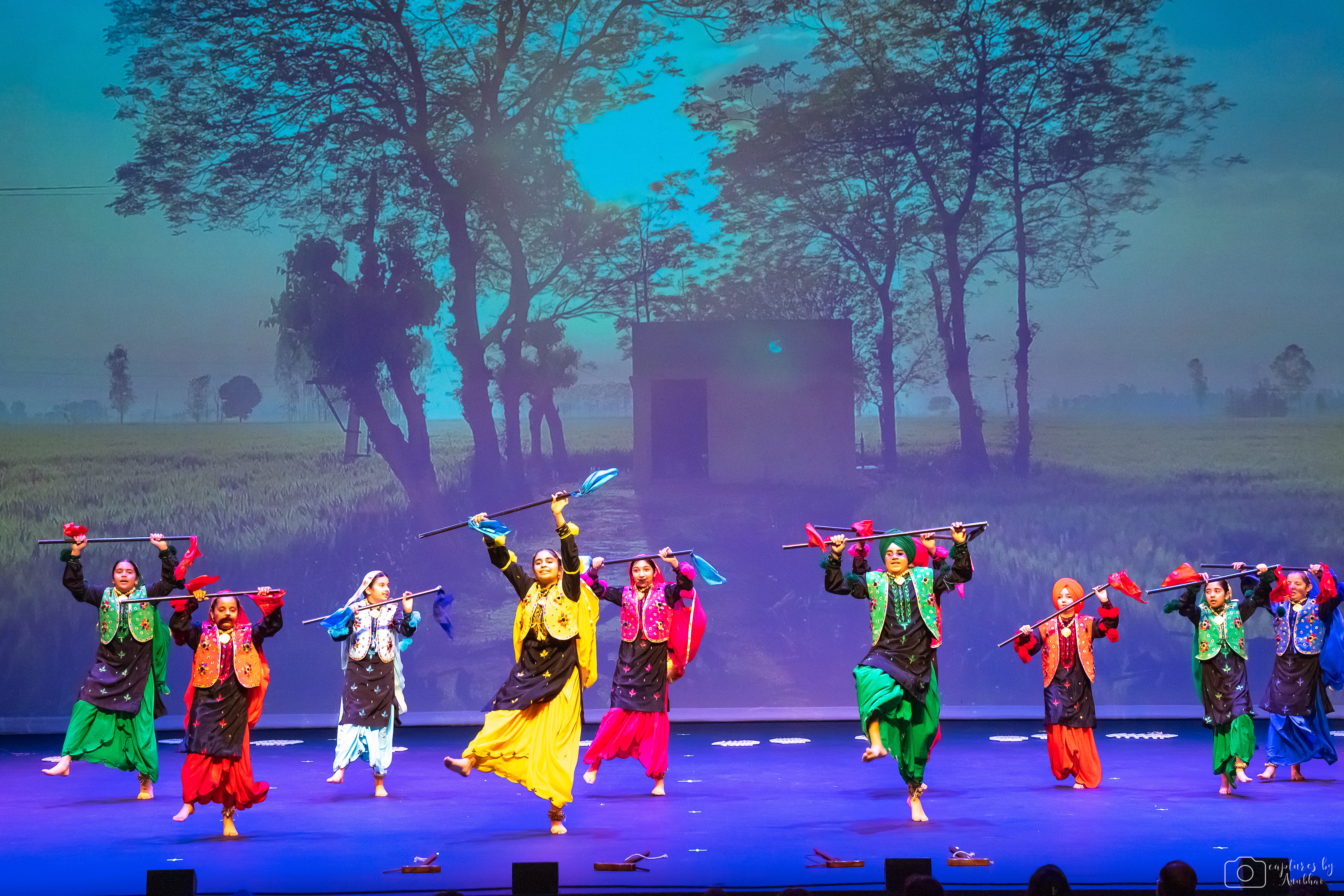 KC Bhangra full group on stage at Lied Center